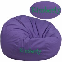 Flash Furniture DG-BEAN-LARGE-SOLID-PUR-EMB-GG Personalized Oversized Solid Purple Bean Bag,