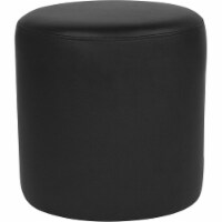 Flash Furniture QY-S10-5001-1-BKL-GG Barrington Upholstered Round Ottoman Pouf in Leather - B