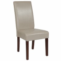 Flash Furniture Greenwich Series Mid-Century Modern LeatherSoft Parsons Dining Chair Beige