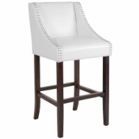 Flash Furniture Carmel Series Transitional LeatherSoft Barstool White (CH18202030WH)