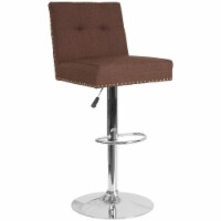 Flash Furniture Ravello Tufted Adjustable Bar Stool in Brown