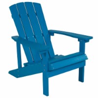 Flash Furniture Charlestown All-Weather Poly Resin Wood Adirondack Chair in Blue (JJC14501BLU