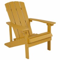 Flash Furniture Charlestown All-Weather Poly Resin Wood Adirondack Chair in Yellow