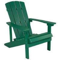 Flash Furniture Charlestown All-Weather Poly Resin Wood Adirondack Chair in Green