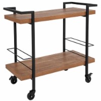 Flash Furniture Castleberry Bar Cart in Rustic and Black