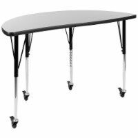 Mobile 47.5 Half Circle Wave Flexible Collaborative Grey Laminate Activity Table - Standa