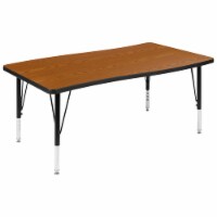 28 W x 47.5 L Rectangular Wave Flexible Collaborative Oak Thermal Laminate Activity Table