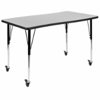 Mobile 28 W x 47.5 L Rectangular Wave Flexible Collaborative Grey Laminate Activity Table-