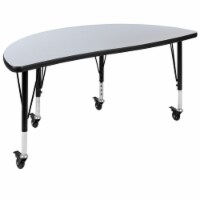 Mobile 47.5 Half Circle Wave Flexible Collaborative Grey Thermal Laminate Activity Table