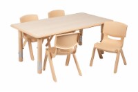 Flash Furniture YU-YCY-060-0034-RECT-TBL-NAT-GG 23.625 x 47.25 in. Rectangular Plastic Height