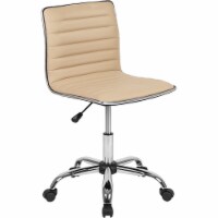 Flash Furniture Low Back Armless Ribbed Swivel Task Chair Tan DS512BTAN