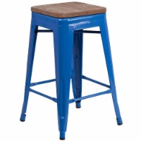 Flash Furniture Backless Metal Counter Height Stool Blue (CH3132024BLW)