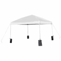 Flash Furniture 10'x10' Pop Up Event Strt Leg Canopy Tent w/Sandbags & Wheel Case WE