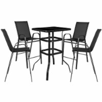 Flash Furniture Outdoor Glass Bar Patio Table Set 5-Pieces TLH073H092H4B