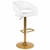 Flash Furniture Contemporary Vinyl Adjustable Height Barstool White CH122070WHG