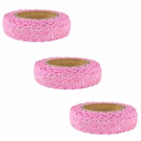 Wrapables Decorative Lace Tape (Set of 3), Pink