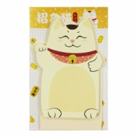 Wrapables Fortune Cat Memo Bookmark Sticky Notes (Set of 2), Khaki