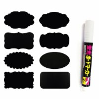 Wrapables Set of 32 Chalkboard Label Stickers With White Chalk Pen- 2   x 1.25