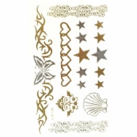 Wrapables Metallic Celebrity Inspired Temporary Tattoos, Carefree, Small