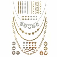 Wrapables Metallic Celebrity Inspired Temporary Tattoos, Trinkets and Charms, Large