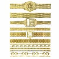Wrapables Metallic Celebrity Inspired Temporary Tattoos, Watches, Large