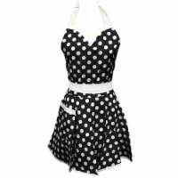 Wrapables Adjustable Flirty Hostess Apron, Red Polka Dots, Black Polka Dots