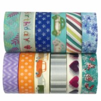 Wrapables Washi Tapes Decorative Masking Tapes, Set of 12, ADSET09 Perspective: Main