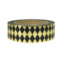 Wrapables Washi Masking Tape, Metallic Gold and Black Diamonds