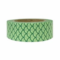 Wrapables Washi Masking Tape, Green Fish Scales