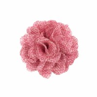 Wrapables Shabby Chic Burlap Rose Flower 2 Inch Diameter (Set of 20), Pink Petal