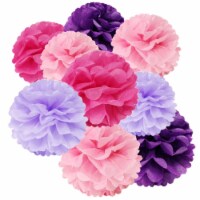 Wrapables Set of 12 Tissue Pom Pom Party Decorations, Lavender/Bright Purple/Hot Pink/Pink