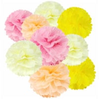 Wrapables Set of 12 Tissue Pom Pom Party Decorations, Pink/Peach/Ivory/Yellow