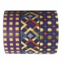 Wrapables Washi Masking Tape (Set of 3), Purple Party
