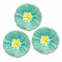 Wrapables Set of 3 Tissue Flower Pom Poms Party Decorations, Mint and Ivory