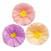 Wrapables Set of 3 Tissue Flower Pom Poms Party Decorations, Peach, Light Pink, Lilac