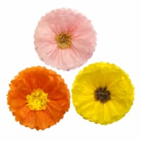 Wrapables Set of 3 Tissue Flower Pom Poms Party Decorations, Orange, Yellow, Light Pink