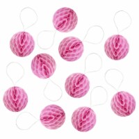 Wrapables Mini Honeycomb Ball Party Decorations, (Set of 10), 2 , Pink