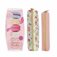 Wrapables Trendy Food Pencil Case and Stationery Pouches (Set of 3), Pink