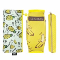 Wrapables Trendy Food Pencil Case and Stationery Pouches (Set of 3), Yellow