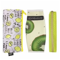 Wrapables Trendy Food Pencil Case and Stationery Pouches (Set of 3), Green