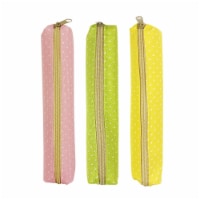 Wrapables Slim Dot Pencil Case (Set of 3), Pink, Green, Yellow