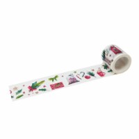 Wrapables Decorative Festive Wide Washi Masking Tape, 35mm x 5m/Eggnog & Mistletoe