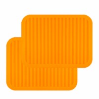 Wrapables Multi-use Durable Flexible Non-Slip Insulated Silicone Mat (Set of 2), Orange