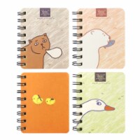 Wrapables Novelty Spiral Notebooks Journals Stationery (Set of 4), Animals