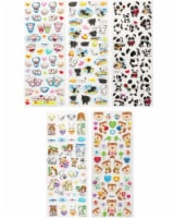 Wrapables 3D Puffy Stickers for Scrapbooking, (5 Sheets) Piggies Kitties & Pandas