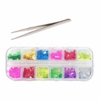 Wrapables Dazzling Nail Art Rhinestones Nail Manicure with Plastic Case, Rainbow Blocks