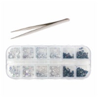 Wrapables Dazzling Nail Art Rhinestones Nail Manicure with Plastic Case, Elegance