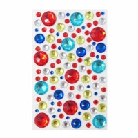 Wrapables Acrylic Self Adhesive Crystal Rhinestone Gem Stickers, Jewel Primary Colors