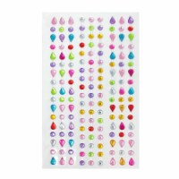 Wrapables Acrylic Self Adhesive Crystal Rhinestone Gem Stickers, Raindrops Multicolor