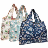 Wrapables Large Nylon Reusable Shopping Bags (Set of 3), Dogs & Treats